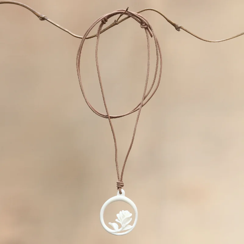 Huge Savings On Timeless Jewelry Collections White Rose Bone Pendant Necklace