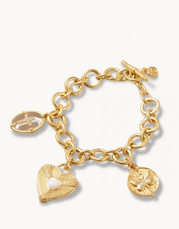 Jewelry Clearance Event – Last Chance For Stunning Deals Women's Faith Hope Love Charm Bracelet In Gold
