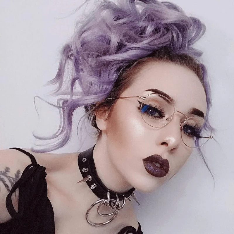 Last Chance To Shop High-End Jewelry At Markdown Prices Women's Goth O-ring Rivets Faux Leather Choker
