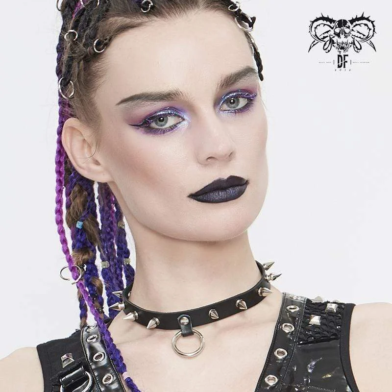The Biggest Jewelry Sale Of The Year Is Here Women's Punk Black Spike Studded Neck Collar Choker