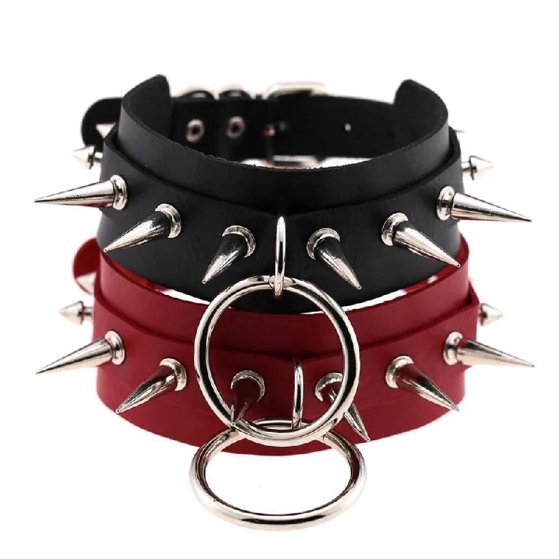 Best Jewelry Sale Prices – Limited-Time Offer Women's Punk Faux Leather Metal Rivets Chokers