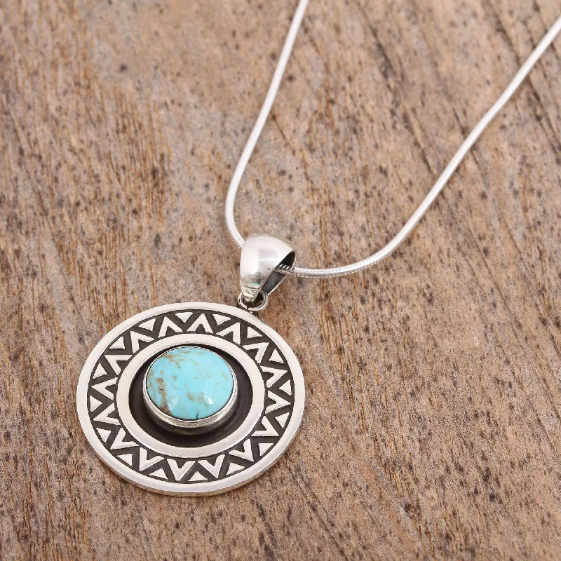 Discounted Jewelry For A Glamorous Look Zigzag Corona Turquoise & Silver Pendant Necklace