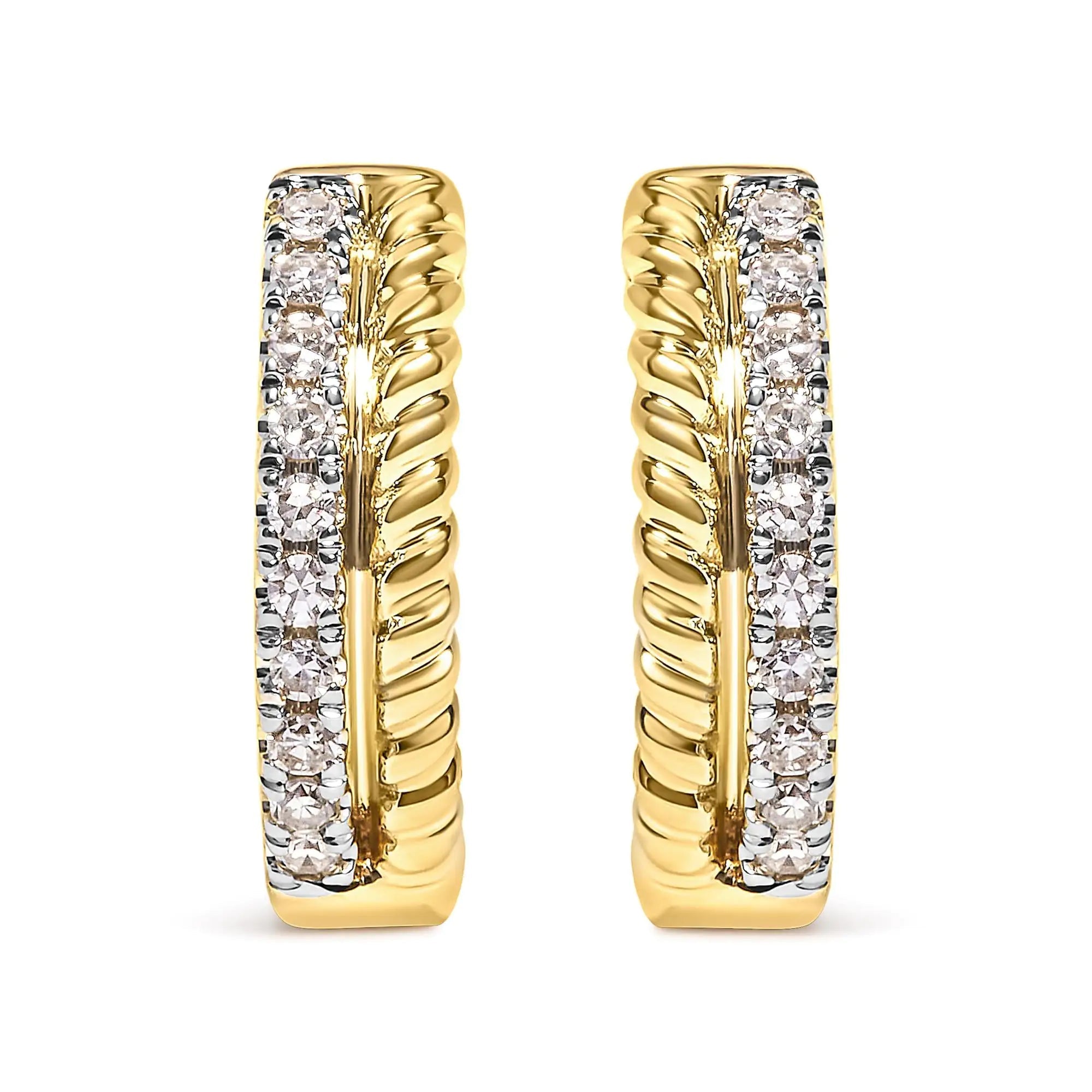 Exclusive Jewelry Offers – Shine For Less 10K Gold with Diamond Hoop Earrings