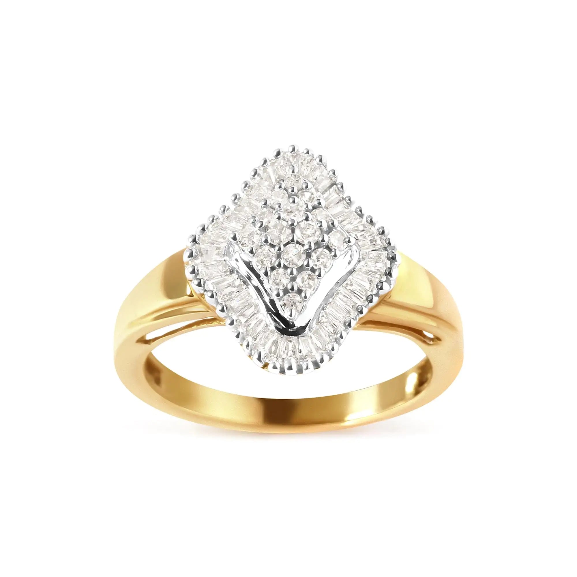 Grab Your Favorite Jewelry At The Lowest Prices 10K Gold with Diamond Rhombus Head Ring Grab Your Favorite Jewelry At The Lowest Prices 10K Gold with Diamond Rhombus Head Ring