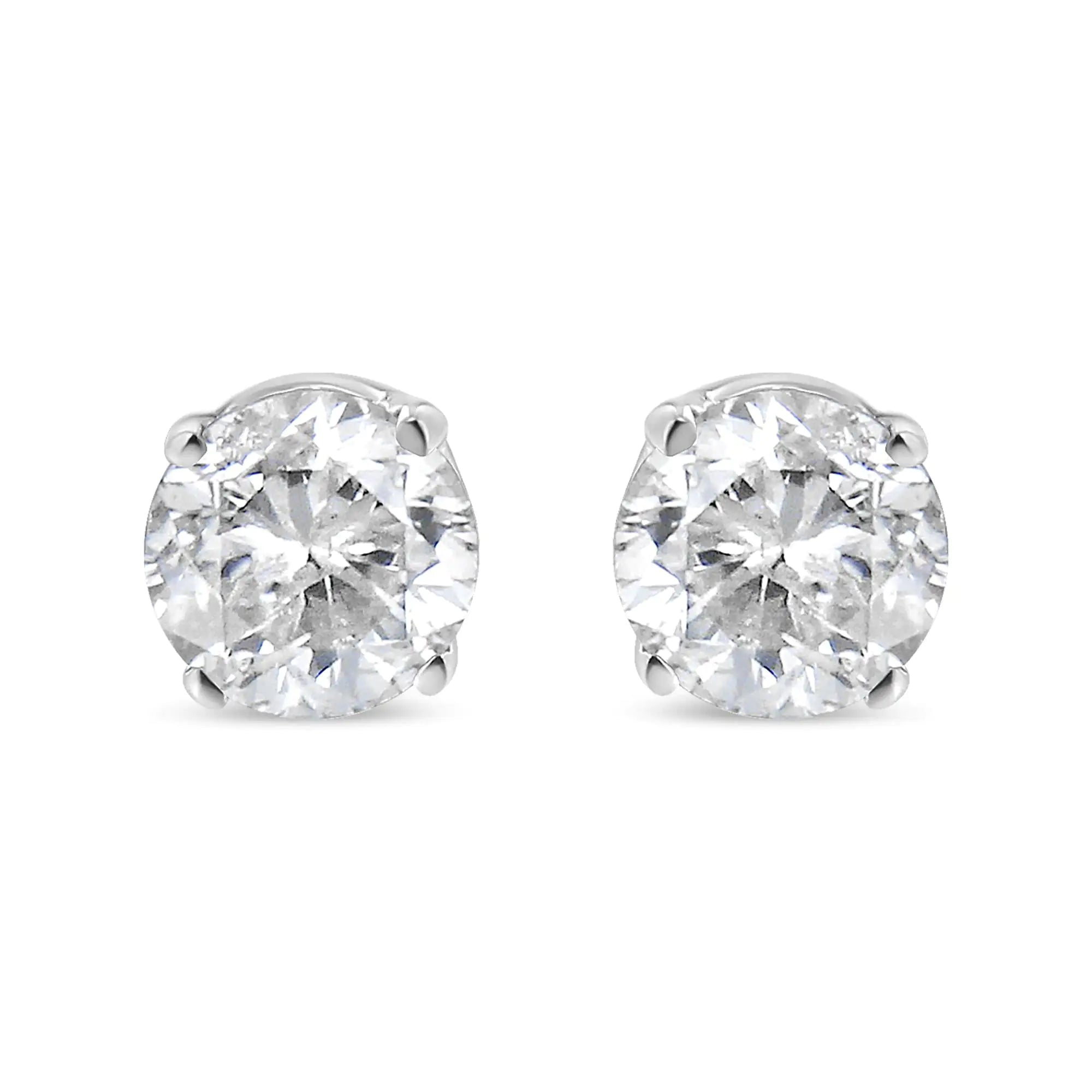 Affordable Glamour – Premium Jewelry At Special Prices 14K White Gold with Round Diamond Earrings Affordable Glamour – Premium Jewelry At Special Prices 14K White Gold with Round Diamond Earrings