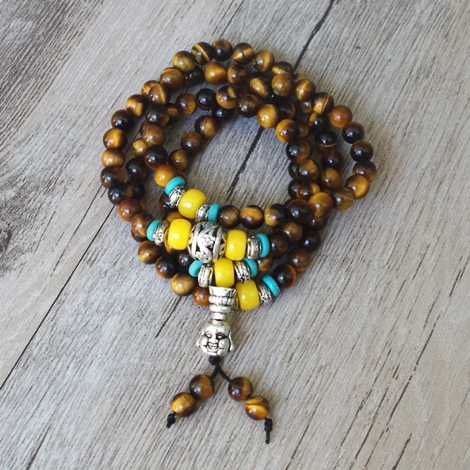 Shop Modern Jewelry Collections With Exclusive Discounts Tiger's Eye Laughing Buddha Mala
