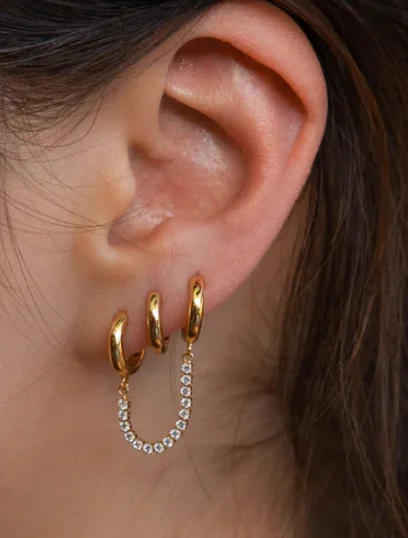 Romantic Heart-Shaped Jewelry For Special Gifts Double Piercing Tennis Earrings