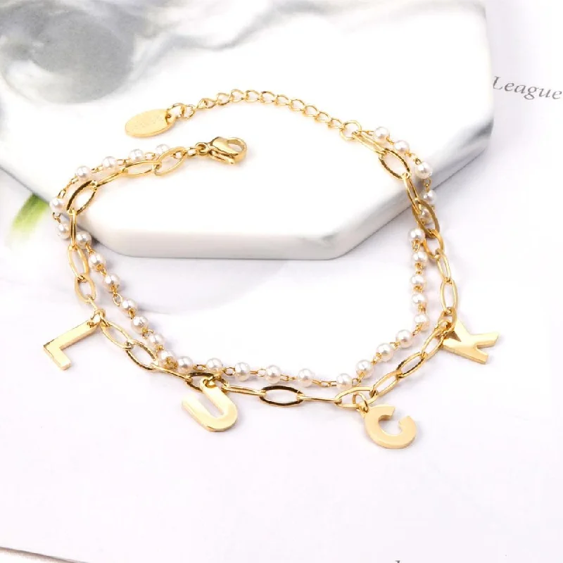 Gold Color Luck Pendant Bracelet