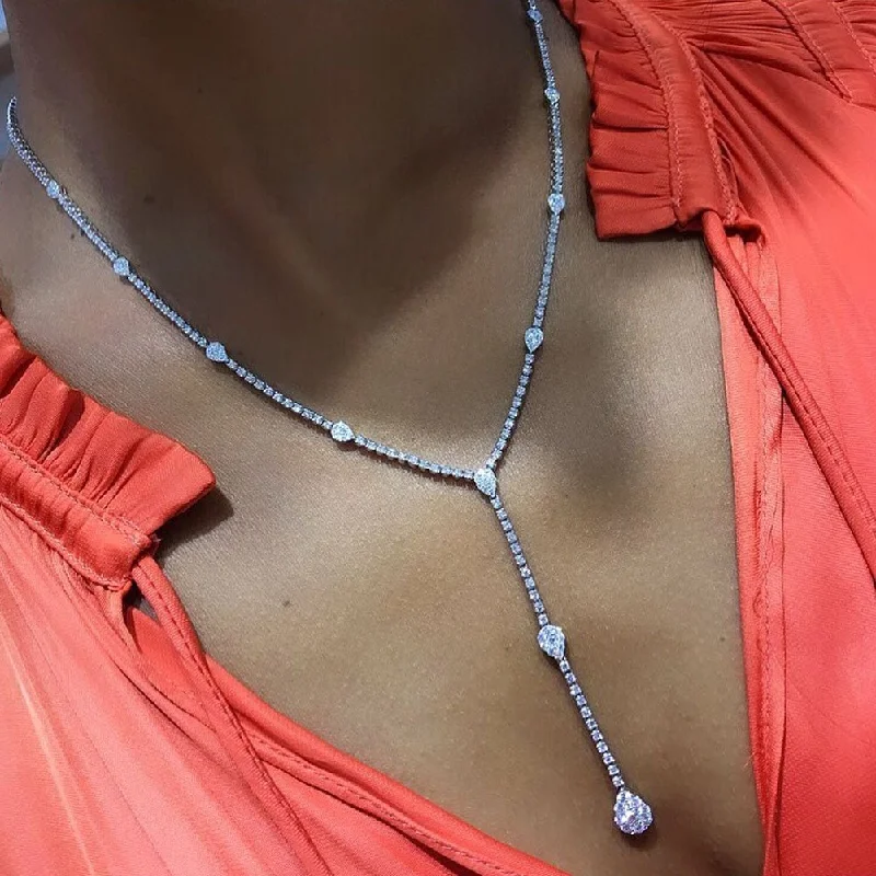 Rhinestone Y Necklace