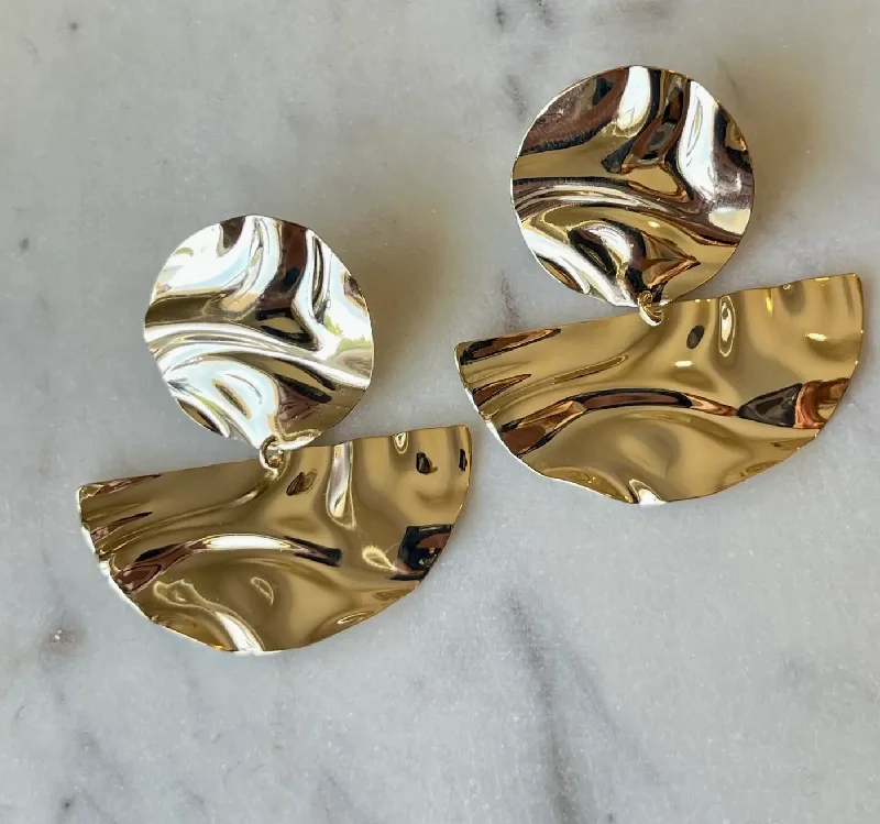 Shop Trending Jewelry With Exclusive Savings Statement Gold Earrings by Jessica Matrasko Jewelry