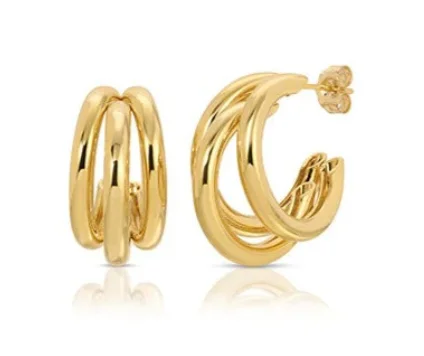 Premium Jewelry At Promotional Prices – Shine Today Triple Hoop Earring by Jurate