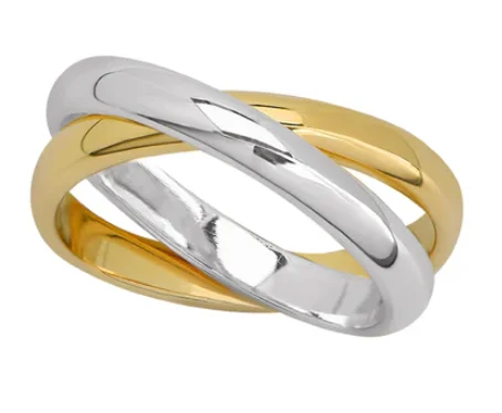 Trendy Minimalist Jewelry For Everyday Wear Two Tone Ring by Jurate