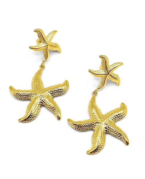 Waterproof Stainless Steel Jewelry For Lasting Beauty Waterproof Starfish Dangle Earrings