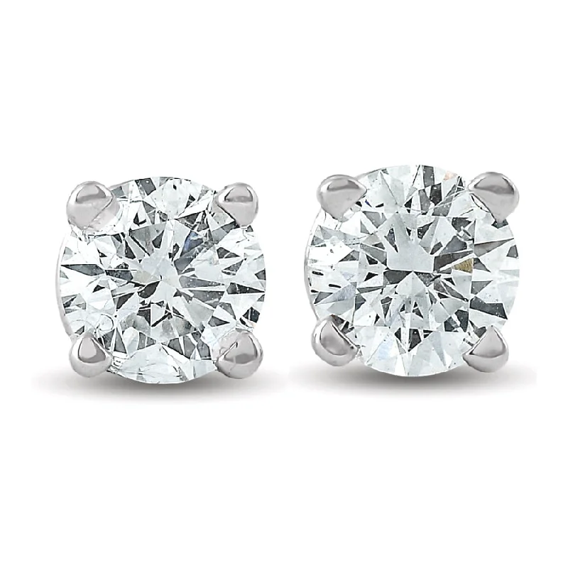 1/3 ctw 14k White Gold Diamond Stud Earrings IGI Certified