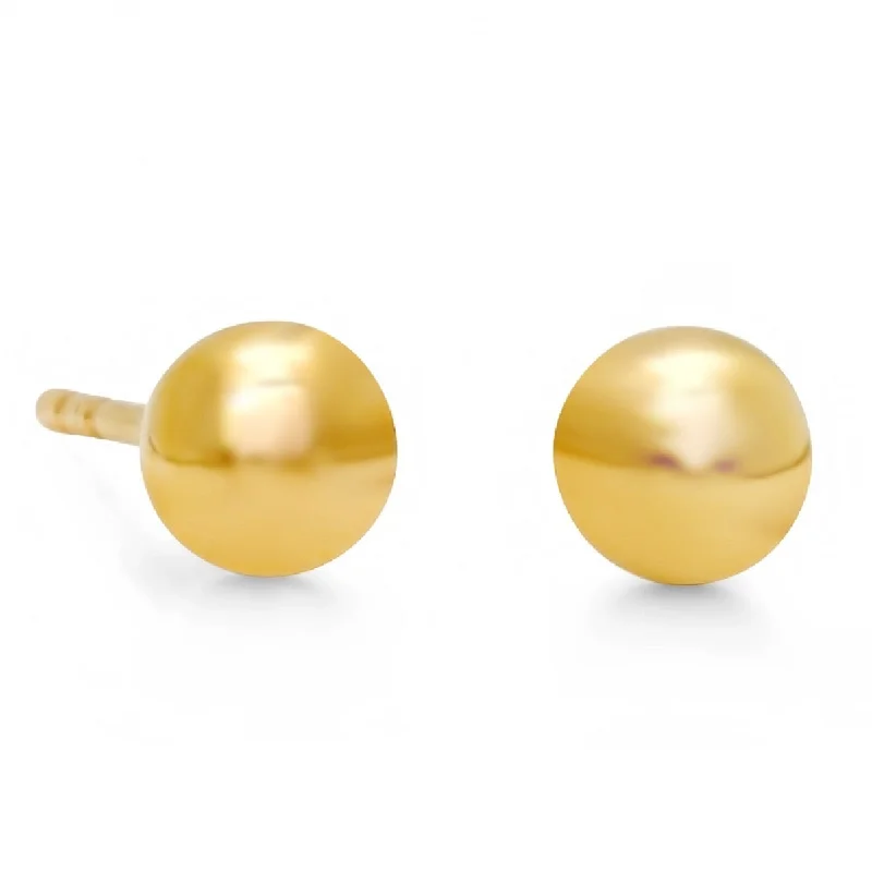 14K Rose, White or Yellow Gold Full Ball Stud Earrings Various Sizes