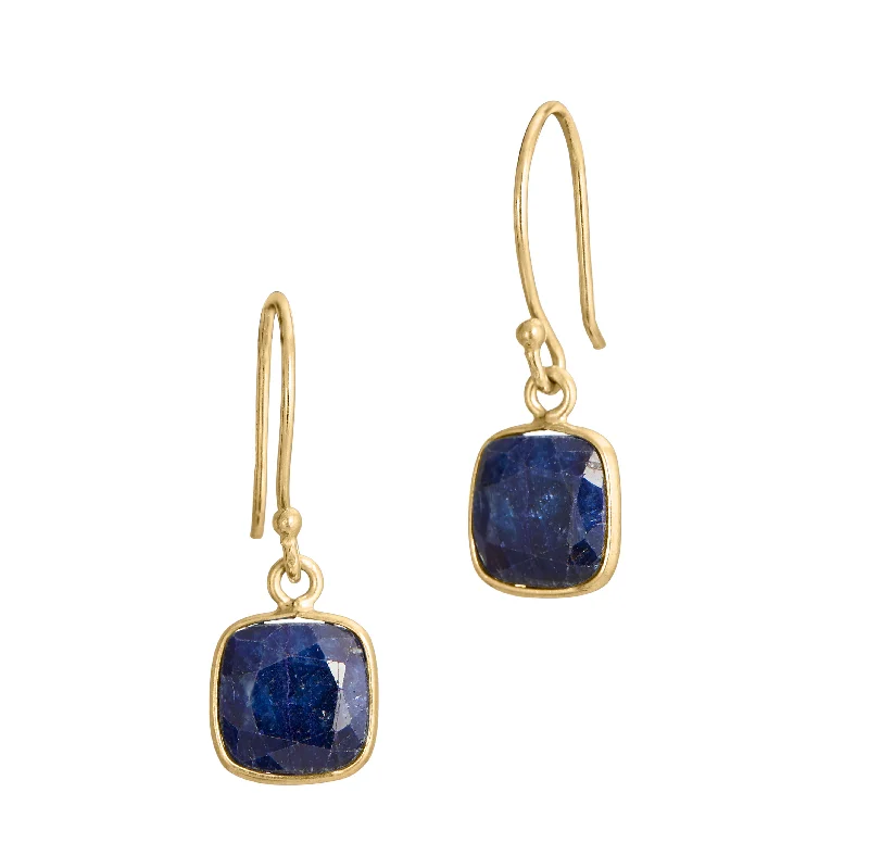 Luxury Jewelry Now At Special Promotional Rates 18k Gold Plated Blue Sapphire 3.80 carat wire earringa