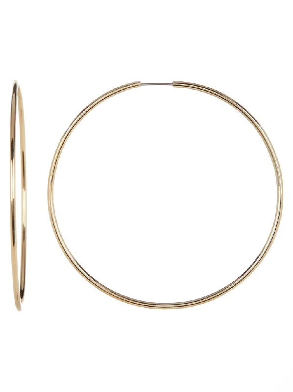 2.7" Infinity Hoop Earrings-Gold