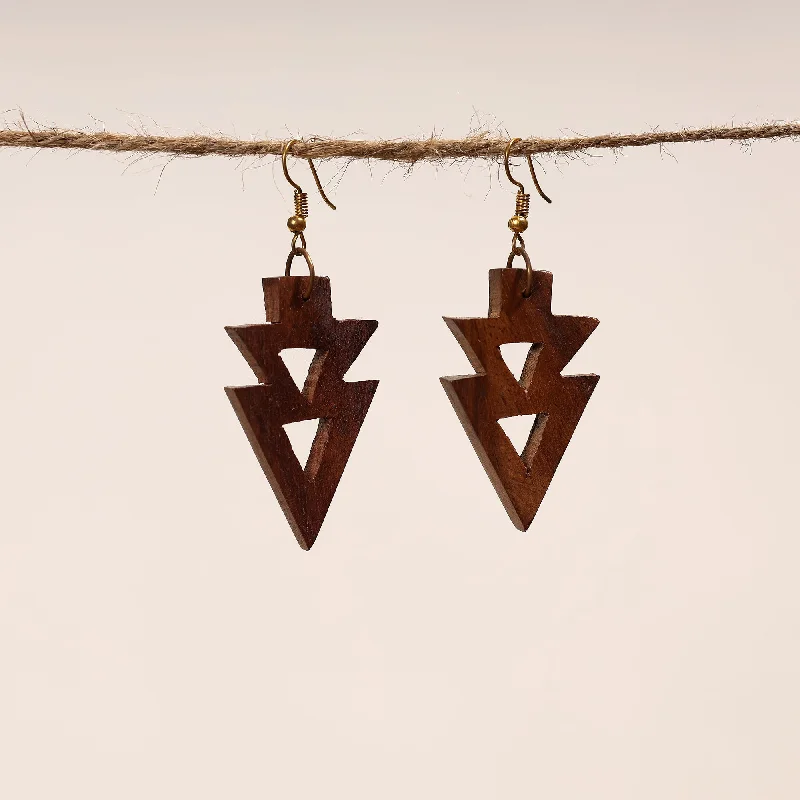 Bijnor Hand Carved Sheesham Wood Earrings