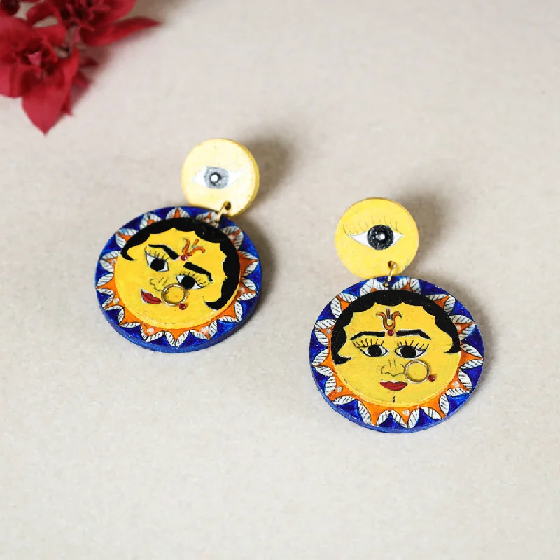 Grab Your Favorite Jewelry At The Lowest Prices Vasudha - Madhubani Handpainted Wooden Earrings