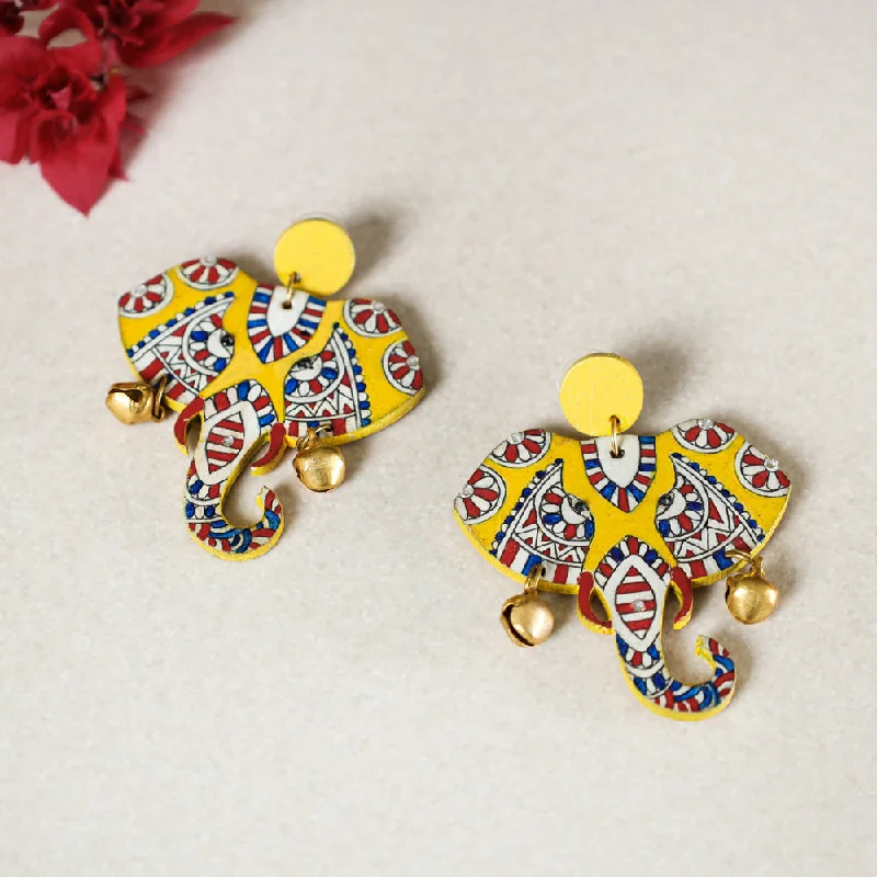Shop Dazzling Jewelry At The Best Prices Chhaya - Madhubani Handpainted Wooden Earrings