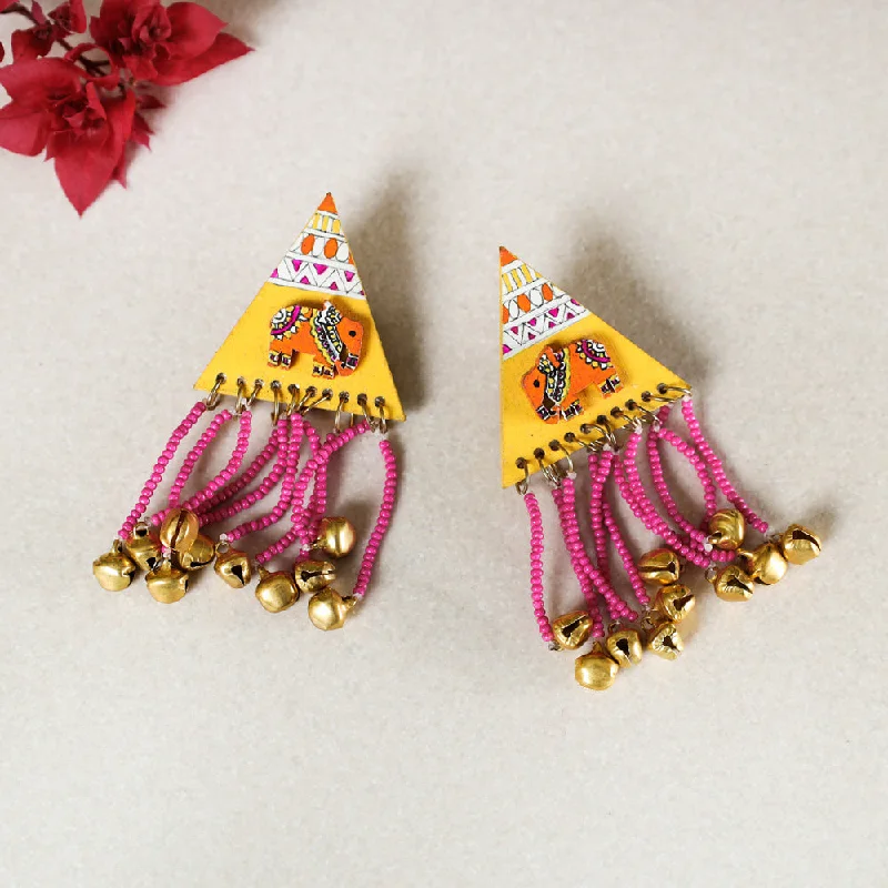 Modern Jewelry At Exclusive Discounts – Shop Today Ishq - Madhubani Handpainted Wooden Earrings