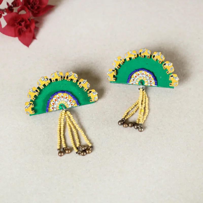 Unmissable Discounts On Timeless Jewelry Pieces Deewani - Madhubani Handpainted Wooden Earrings