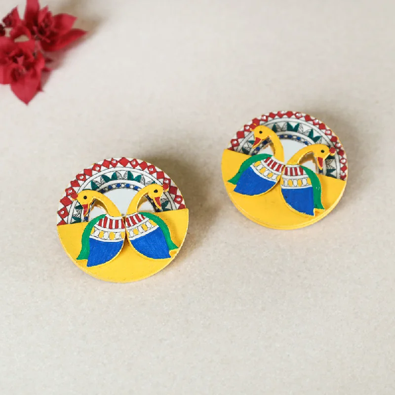 Grab Your Dream Jewelry At The Lowest Prices Mayuri - Madhubani Handpainted Wooden Earrings
