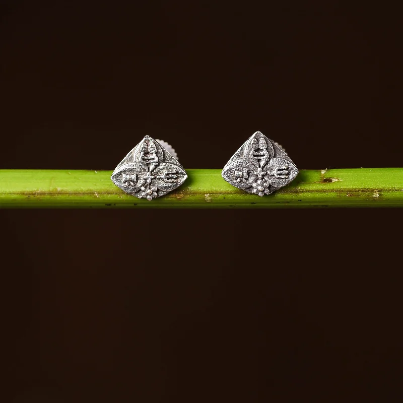 Shine Bright With Our Special Jewelry Promotions Antique Silver Finish Oxidised Brass Base Stud Earrings