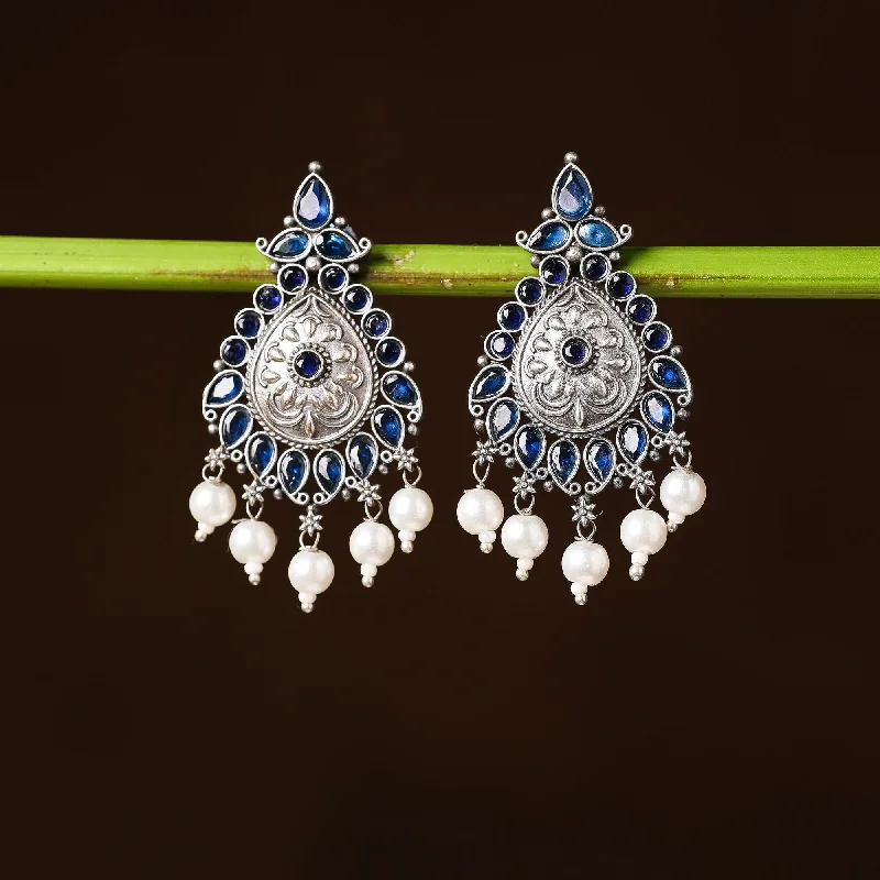 Final Call – Shop Exquisite Jewelry Before It's Gone Antique Silver Finish Oxidised Brass Base Stone & Bead Work Earrings