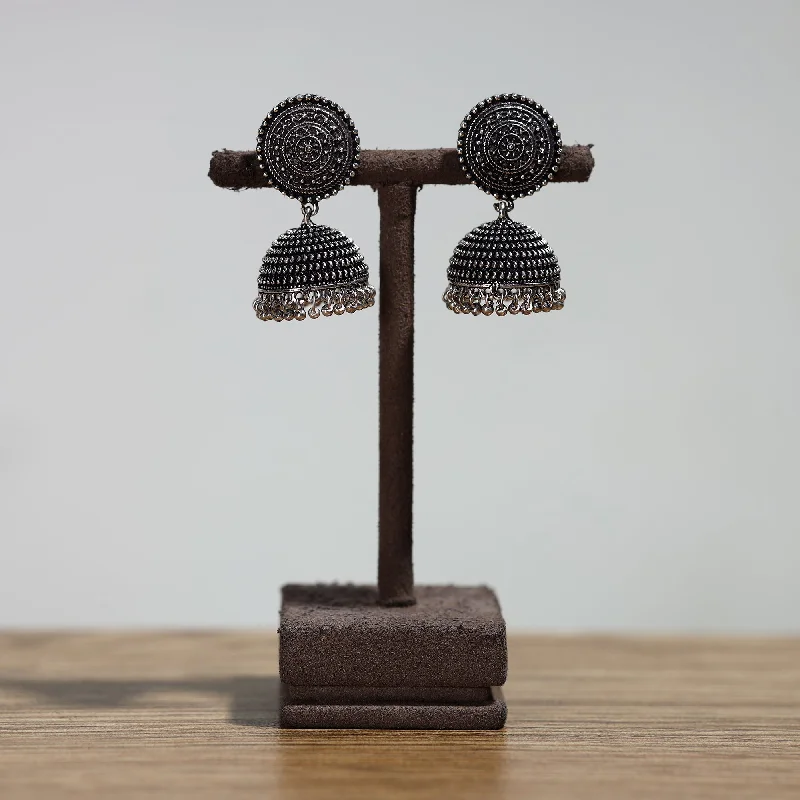 Unique Jewelry Designs Now At Discounted Rates Antique Finish Oxidised White Metal Jhumki Earrings 13