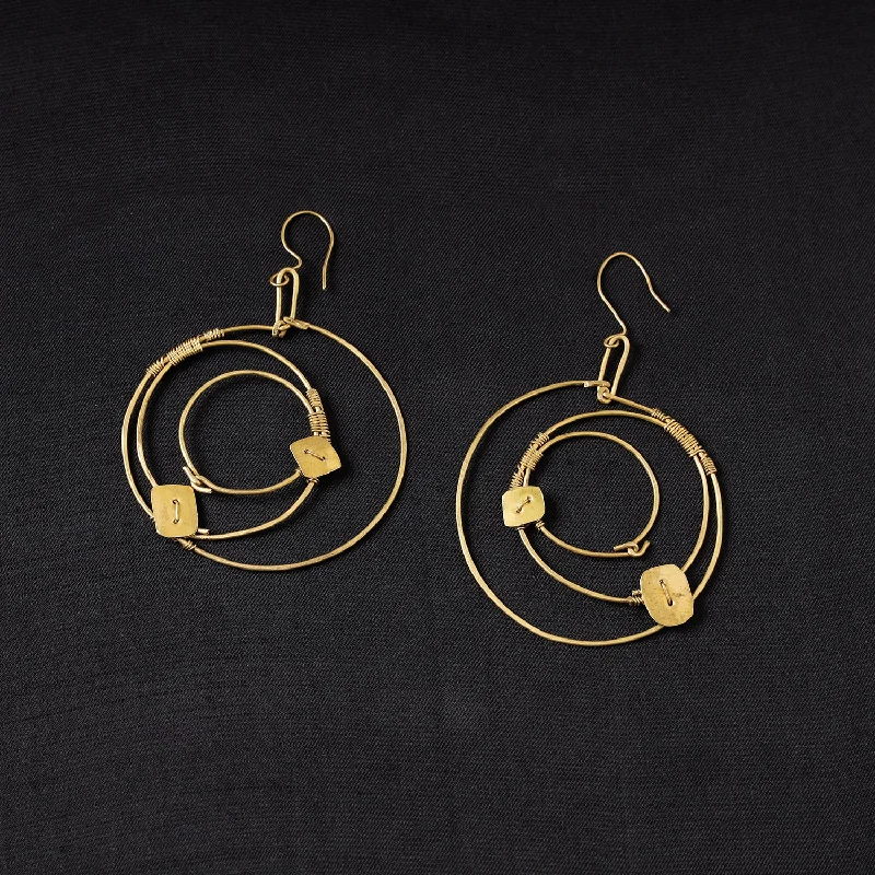 Trendy Minimalist Jewelry For Everyday Wear Brass Metal Handcrafted Dokra Earrings by Asalkaar