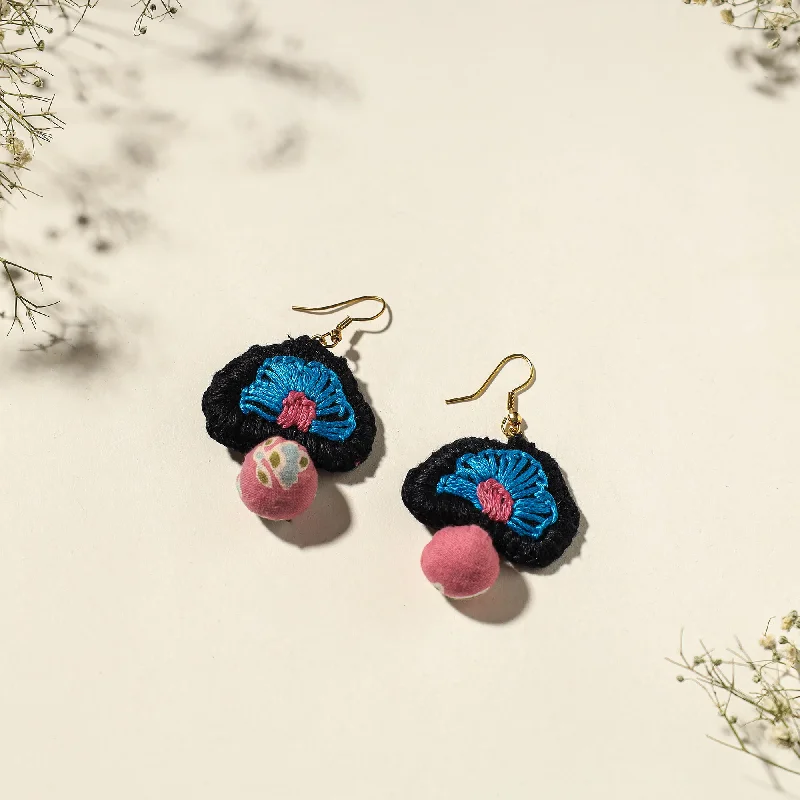 Special Deals On Handcrafted And Designer Jewelry Hand Embroidered Gamcha Fabart Earrings by Rangila Dhaga