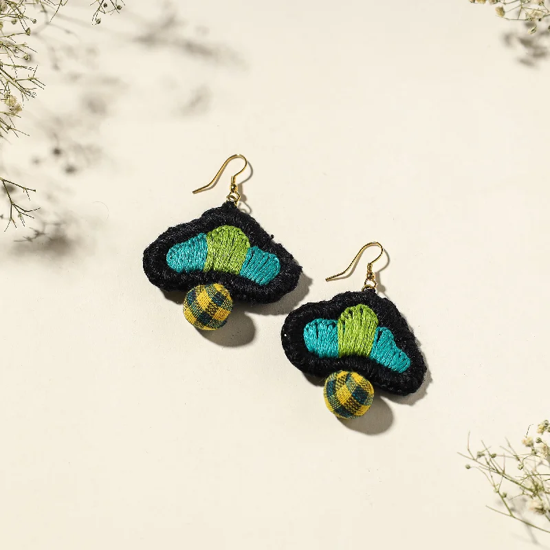 Shop Trending Jewelry With Exclusive Savings Hand Embroidered Gamcha Fabart Earrings by Rangila Dhaga