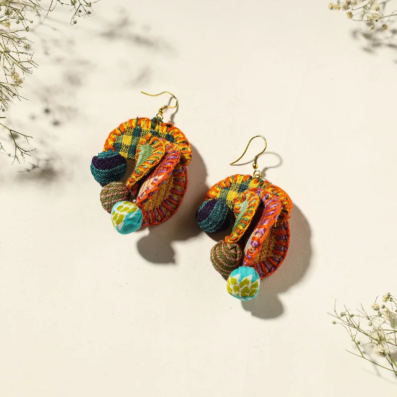Fashion-Forward Geometric Jewelry For Contemporary Style Handcrafted Gamcha Fabart Earrings by Rangila Dhaga