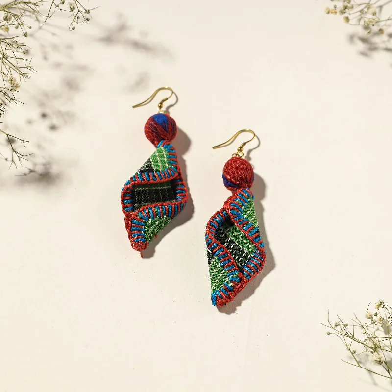 Bold And Beautiful Jewelry Now At Irresistible Prices Handcrafted Gamcha Fabart Beadwork Earrings by Rangila Dhaga