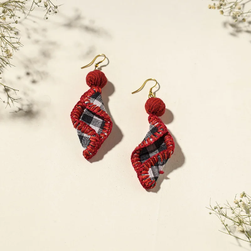 Elevate Your Outfit With Discounted Statement Jewelry Handcrafted Gamcha Fabart Beadwork Earrings by Rangila Dhaga