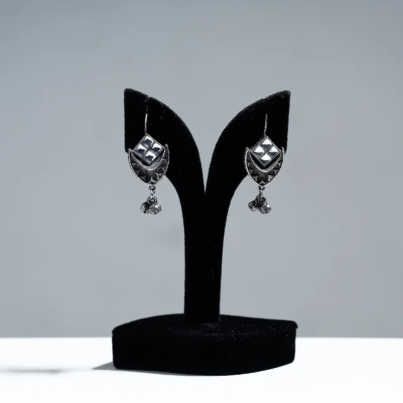 Bestselling Jewelry Now On Sale – Elevate Your Look Antique Silver Finish Oxidised Brass Base Stone Work Earrings