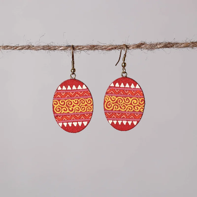 Miniature Handpainted Wooden Earrings