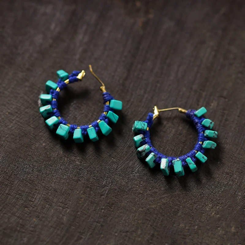 Affordable Gold-Plated Jewelry For Modern Fashion Hania Handmade Thread & Stone Work Earrings 12