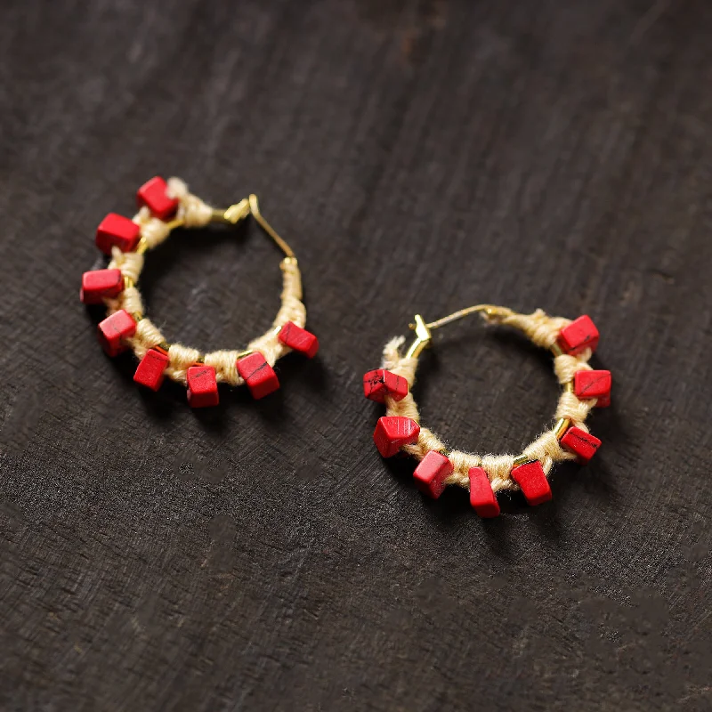 Flash Sale On Exquisite Jewelry – Don't Miss Out Inayaat Handmade Thread & Stone Work Earrings 06