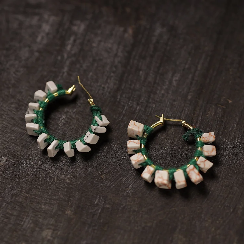 Discounted Luxury Jewelry – Shine Without The Splurge Zubiya Handmade Thread & Stone Work Earrings 01