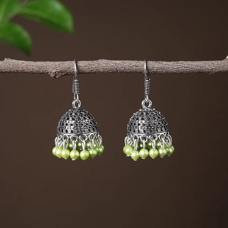 Shop Handcrafted Jewelry At Special Promotional Rates Zubiya Handcrafted GS Beadwork Jhumki Earrings