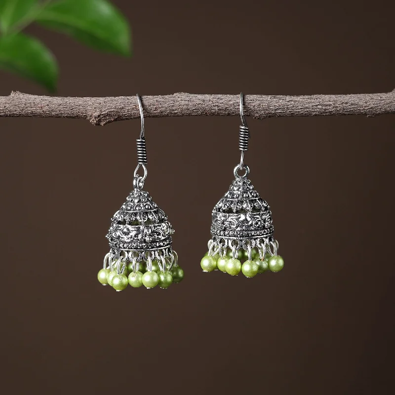 Raha Handcrafted GS Beadwork Jhumki Earrings