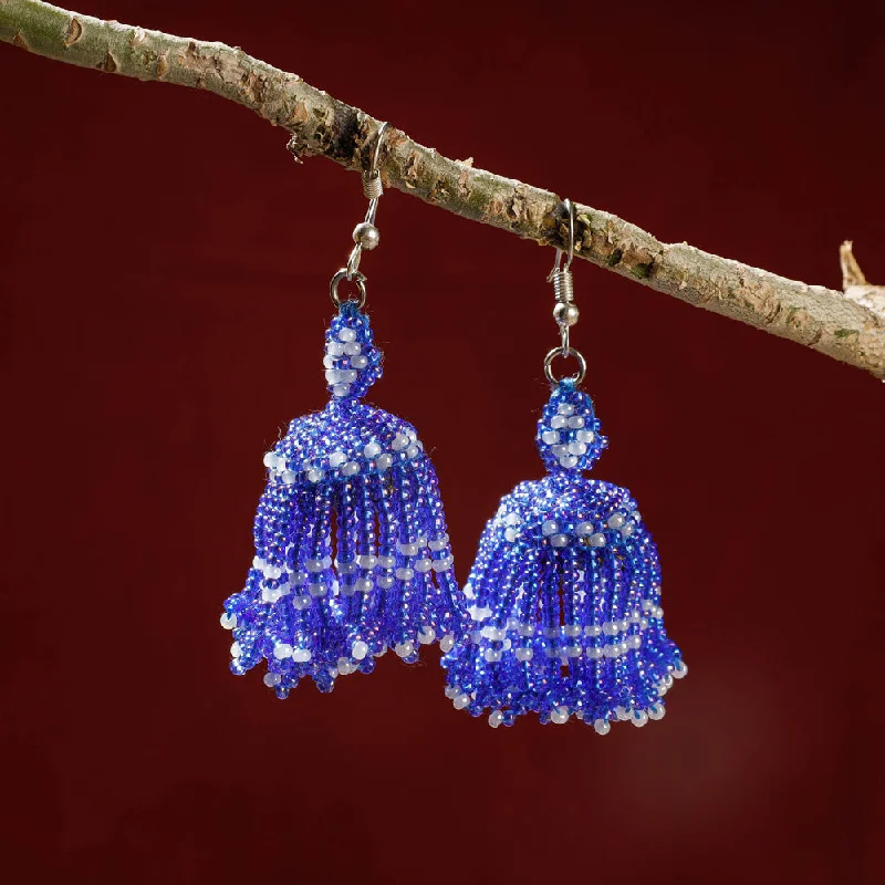 Get The Best Deals On Timeless Jewelry Pieces Handmade Thread & Multicolor Beadwork Jhumki Earrings by Pushpa Harit
