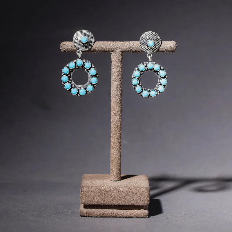 Upgrade Your Jewelry Collection For Less Antique Finish Oxidised German Silver Stone Earrings