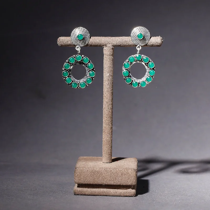 The Perfect Jewelry Piece At The Perfect Discount Antique Finish Oxidised German Silver Stone Earrings