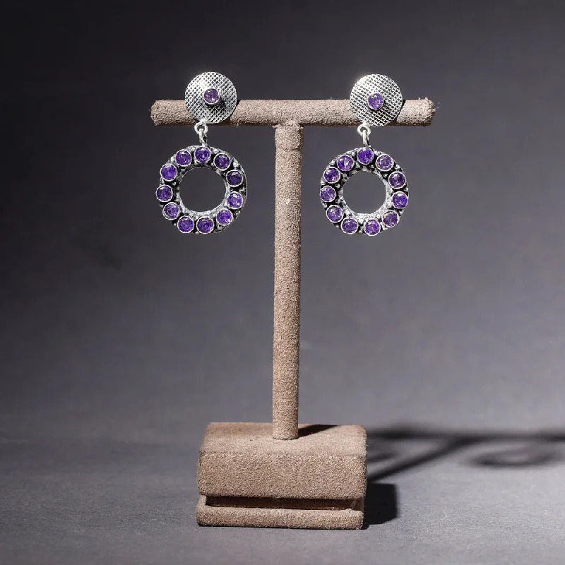 Glamorous Jewelry, Glamorous Deals – Shop Now Antique Finish Oxidised German Silver Stone Earrings