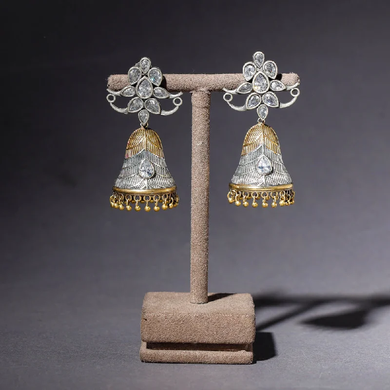 Adjustable Charm Bracelets For A Perfect Fit Oxidised Antique Finish Dual Tone Stone GS Jhumki Earrings