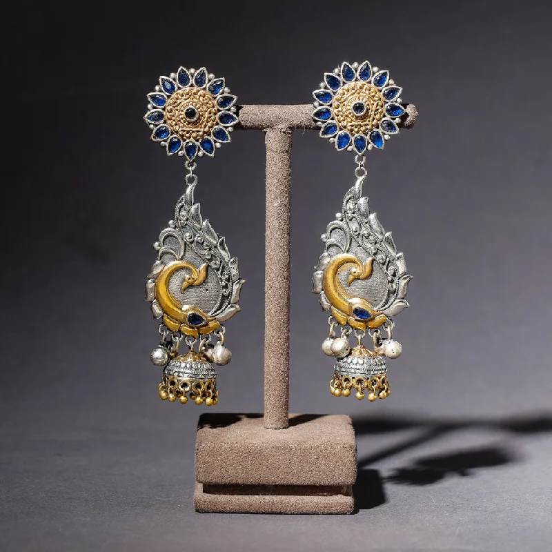 Big Savings On Your Favorite Jewelry Pieces Oxidised Antique Finish Dual Tone Stone GS Earrings