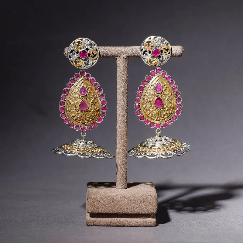 Unmissable Jewelry Discounts – Elevate Your Look For Less Oxidised Antique Finish Dual Tone Stone GS Earrings